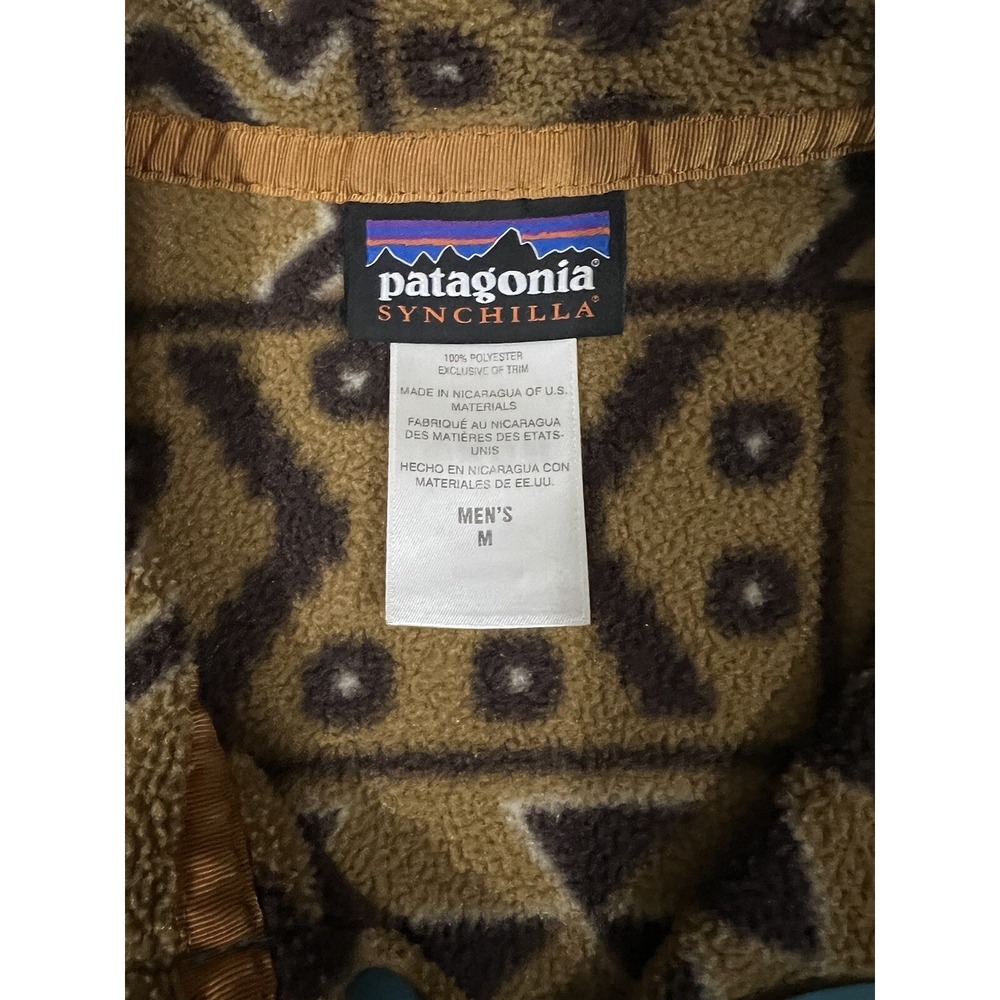 Patagonia Synchilla Snap‎ T Aztec Tribal Fleece Pullover Jacket MEDIUM - Picture 3 of 6